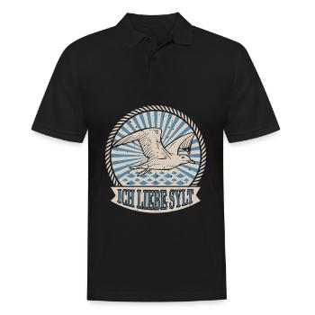 I Love Sylt My Island To Relax Möwe In - Men's Polo Shirt - black - Front - Kai (181cm)