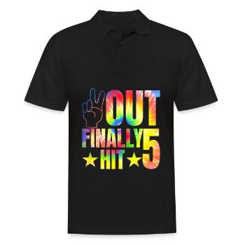 Endlich 5. Geburtstagsfeier Des 5-jährigen - Männer Poloshirt - Schwarz - Vorne - Kai (181cm)