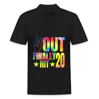 Endlich Hit 20-jähriger Zelebrant 20. - Männer Poloshirt - Schwarz - Vorne - Kai (181cm)