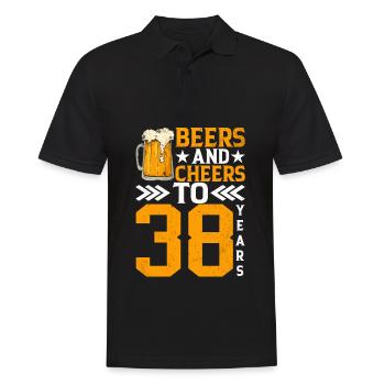 Acclamations et bière sur 38 ans de tasse mousseuse de bière - Polo Homme - noir - Devant - Kai (181cm)
