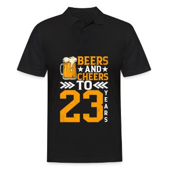 Acclamations et bière à 23 ans Chope de bière mousseuse - Polo Homme - noir - Devant - Kai (181cm)