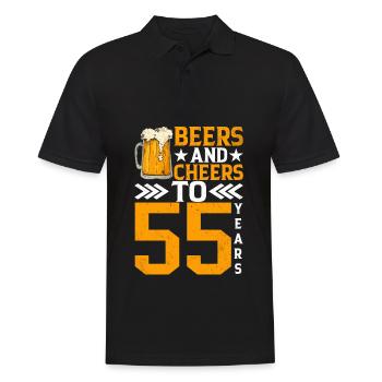 Cheers and beer to 55 years Frothy Mug Of Beer - Men's Polo Shirt - black - Front - Kai (181cm)