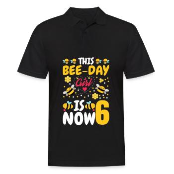 Dieses Bee-day-mädchen Ist Jetzt 6. 6. - Männer Poloshirt - Schwarz - Vorne - Kai (181cm)