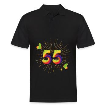 Tie-dye 55th birthday party 55 years old - Men's Polo Shirt - black - Front - Kai (181cm)