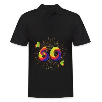 Tie-dye 60th Birthday Party 60 Years Old - Men's Polo Shirt - black - Front - Kai (181cm)