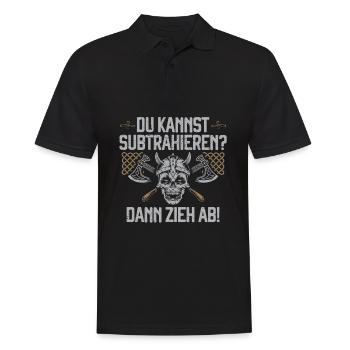 Du kannst subtrahieren? Dann zieh ab Wikinger Axt - Männer Poloshirt - Schwarz - Vorne - Kai (181cm)