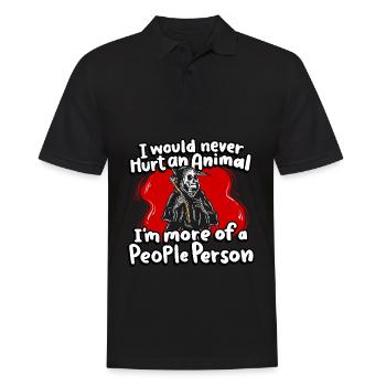Je ne ferais jamais de mal à un animal, je suis plus susceptible - Polo Homme - noir - Devant - Kai (181cm)