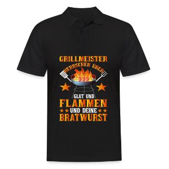 Offizieller Bundes grillmeister Grill & Barbecue - Männer Poloshirt - Schwarz - Vorne - Kai (181cm)