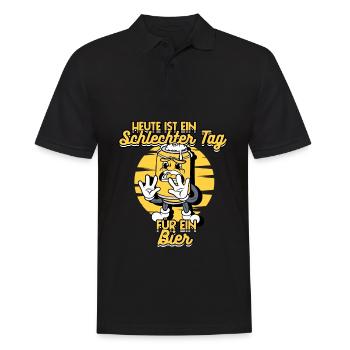 Es Ist Ein Schlechter Tag Für Ein Bier Lustiger - Männer Poloshirt - Schwarz - Vorne - Kai (181cm)