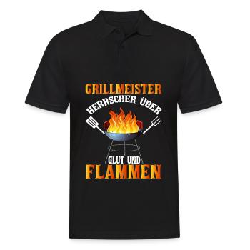 Offizieller Bundes grillmeister Grill & Barbecue - Männer Poloshirt - Schwarz - Vorne - Kai (181cm)
