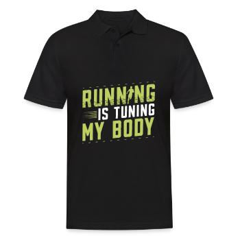 Courir, c’est régler mon body runner Marathon Trail - Polo Homme - noir - Devant - Kai (181cm)