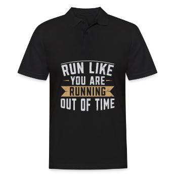 Run Like You Are Running Out Of Time Läufer - Männer Poloshirt - Schwarz - Vorne - Kai (181cm)
