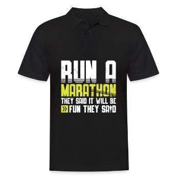 Run A Marathon They Said It Will Fun They Said - Männer Poloshirt - Schwarz - Vorne - Kai (181cm)