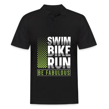 Swim Bike Run Be Fabulous Triathlon Athlete Swim - Men's Polo Shirt - black - Front - Kai (181cm)