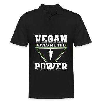 Vegan me donne le pouvoir Vegan Végétarien - Polo Homme - noir - Devant - Kai (181cm)