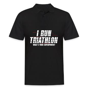 I Run Triathlon Triathlon Athlète Natation - Polo Homme - noir - Devant - Kai (181cm)