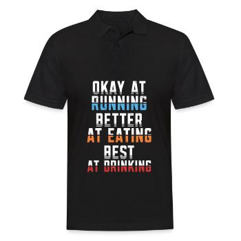 Okay when running better when eating - Men's Polo Shirt - black - Front - Kai (181cm)