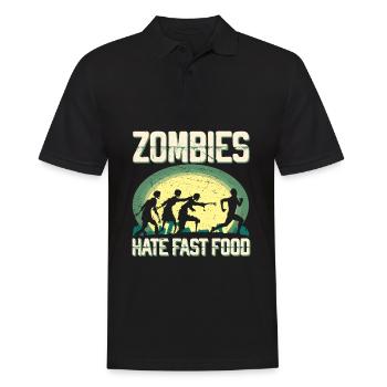 Zombie Hate Fast Food Runner Marathon Clothing - Men's Polo Shirt - black - Front - Kai (181cm)
