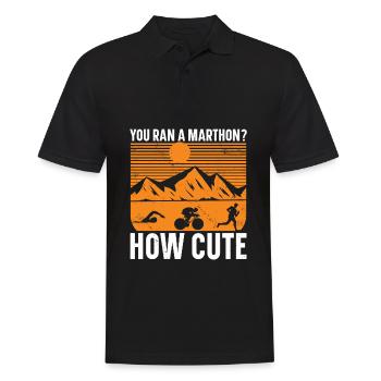 Sie Laufen Einen Marathon Wie Niedlich Triathlon - Männer Poloshirt - Schwarz - Vorne - Kai (181cm)