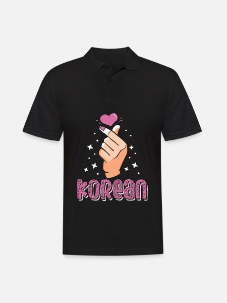 Korealainen rakkausmerkki korealainen rakastettu - Miesten pikeepaita - musta
