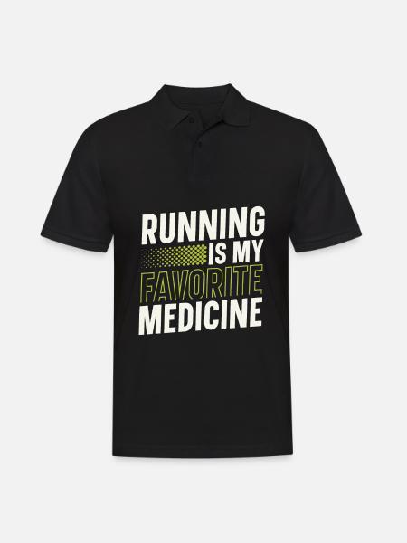 La course à pied est mon médicament préféré - Polo Homme - noir