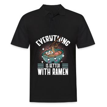 Tout va mieux avec les amateurs de ramen Japon - Polo Homme - noir - Devant - Kai (181cm)