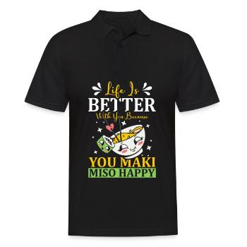 You Maki Miso Happy Ramen Lover Japan - Men's Polo Shirt - black - Front - Kai (181cm)