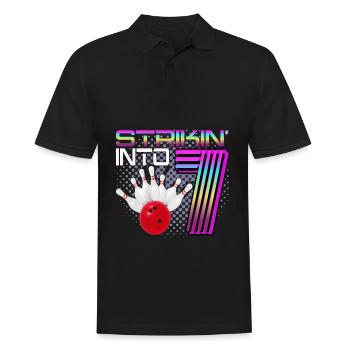 Striking Into 7 Bowling Bowler 7e anniversaire - Polo Homme - noir - Devant - Kai (181cm)