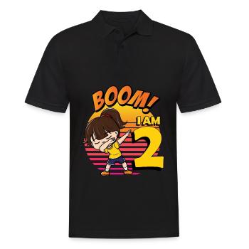 Boom J’ai 2 | Birthday Girl | Fête d’anniversaire 2nd - Polo Homme - noir - Devant - Kai (181cm)