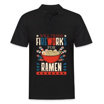 Échangez des feux d’artifice contre des ramen | amateurs de ramen | - Polo Homme - noir - Devant - Kai (181cm)