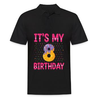 It's My 8th Birthday | Sprinkles Theme | - Men's Polo Shirt - black - Front - Kai (181cm)