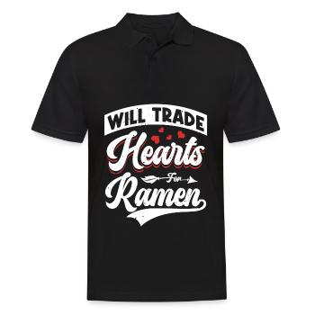 Échangez des cœurs contre des ramen | | amateur de ramen - Polo Homme - noir - Devant - Kai (181cm)