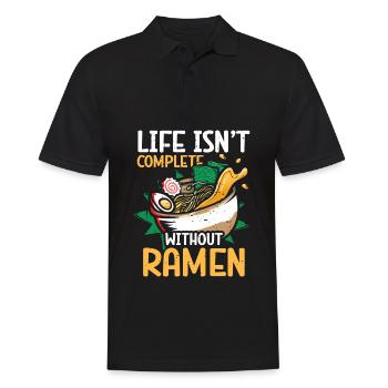 La vie n’est pas complète sans ramen | Ramen - Polo Homme - noir - Devant - Kai (181cm)