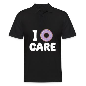 I Donut Care | Donut-liebhaber-t-shirt | Lustiges - Männer Poloshirt - Schwarz - Vorne - Kai (181cm)