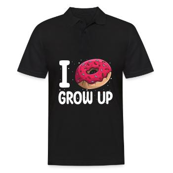 Je ne grandis | Donut Lover Tshirt | Drôle - Polo Homme - noir - Devant - Kai (181cm)