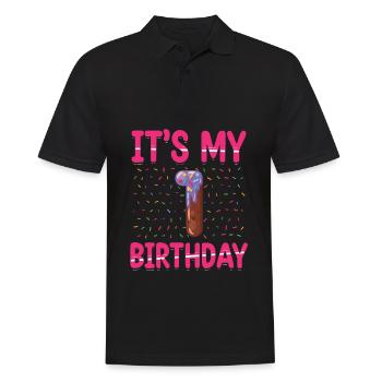 C’est mon 1er anniversaire | | du thème Sprinkles - Polo Homme - noir - Devant - Kai (181cm)