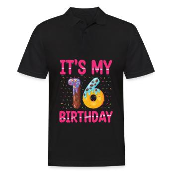 C’est mon 16e anniversaire | Saupoudrer des | à thème - Polo Homme - noir - Devant - Kai (181cm)