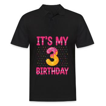 It's My 3rd Birthday | Sprinkles Theme | - Men's Polo Shirt - black - Front - Kai (181cm)