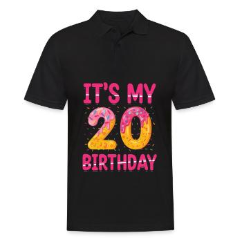 It's My 20th Birthday | Sprinkles Themed | - Men's Polo Shirt - black - Front - Kai (181cm)