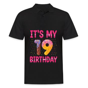 It's My 20th Birthday | Sprinkles Themed | - Men's Polo Shirt - black - Front - Kai (181cm)