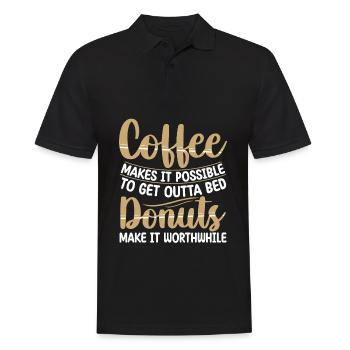 Le café rend possible | T-shirt pour les amateurs de beignets - Polo Homme - noir - Devant - Kai (181cm)