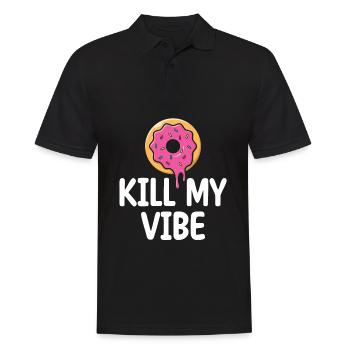 Donut Kill My Vibe | Donut Lover Tshirt | Drôle - Polo Homme - noir - Devant - Kai (181cm)