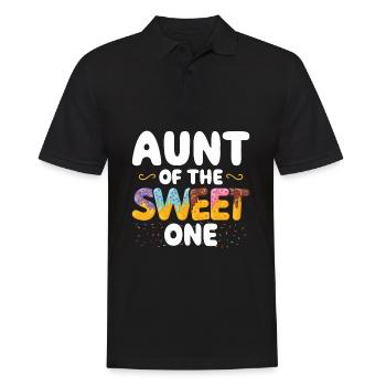 Tante La Douce A | Anniversaire familial correspondant - Polo Homme - noir - Devant - Kai (181cm)