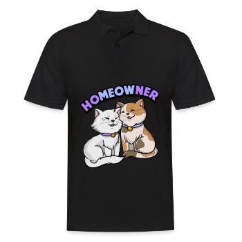 | propriétaire Chemise de chat mignonne | Tshirt Amoureux des Chats | - Polo Homme - noir - Devant - Kai (181cm)