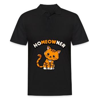 | propriétaire Chemise de chat mignonne | Tshirt Amoureux des Chats | - Polo Homme - noir - Devant - Kai (181cm)