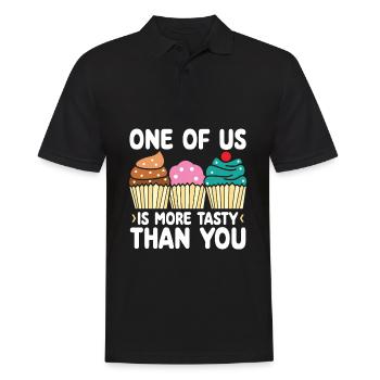 One of us is tastier than you | Cupcake Shirt - Men's Polo Shirt - black - Front - Kai (181cm)