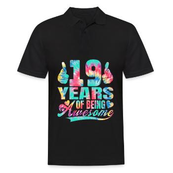 19th birthday or anniversary 19 years of being - Men's Polo Shirt - black - Front - Kai (181cm)