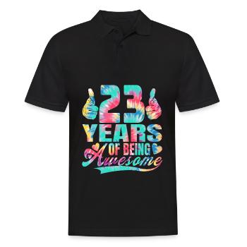 23e anniversaire ou anniversaire 23 ans d’existence - Polo Homme - noir - Devant - Kai (181cm)