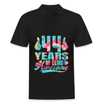 44th birthday or anniversary 44 years of being - Men's Polo Shirt - black - Front - Kai (181cm)