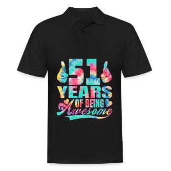 51. Geburtstag Oder Jahrestag 51 Years Of Being - Männer Poloshirt - Schwarz - Vorne - Kai (181cm)